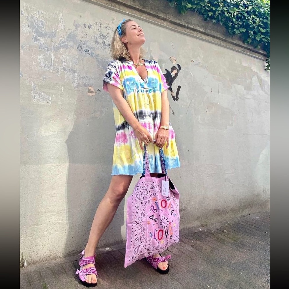 Electric & Rose Cover Up Dress Size XS Colorful Tie Dye